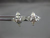 ANTIQUE 1.13CT ROUND & PEAR CUT DIAMOND 14KT WHITE GOLD CLUSTER EARRINGS #17126