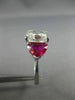 ESTATE LARGE GIA 6.28CT DIAMOND & AAA RUBY 18KT WHITE GOLD 3D ENGAGEMENT RING