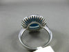 ESTATE 10.46CT DIAMOND & AAA TURQUOISE 14KT WHITE GOLD PAVE HALO OVAL RING 20563