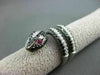 ESTATE LARGE 2.91CTW MULTI COLOR DIAMOND & AAA RUBY 18K WHITE GOLD 3D SNAKE RING