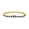 6.90CT DIAMOND & AAA SAPPHIRE 14KT YELLOW GOLD 3D ROUND ETERNITY TENNIS BRACELET