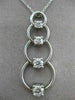 ESTATE LARGE 1.07CT DIAMOND 14K WHITE GOLD 4 STONE CIRCLE JOURNEY PENDANT #17799