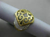 ESTATE LARGE .29CT DIAMOND 18KT TWO TONE GOLD 3D HANDCRAFTED FILIGREE MATTE RING