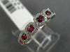 ESTATE .73CT DIAMOND & AAA RUBY 18KT WHITE GOLD ETOILE HEXAGON ANNIVERSARY RING