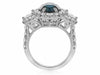 GIA CERTIFIED 6.82CT DIAMOND & AAA SAPPHIRE PLATINUM 3D FILIGREE ENGAGEMENT RING