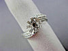 ESTATE .50CT DIAMOND 18K WHITE GOLD 2 ROW WAVE SEMI MOUNT ENGAGEMENT RING #23371