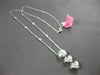 LARGE 2.47CT DIAMOND 18KT WHITE GOLD MULTI SHAPE INVISIBLE DOUBLE HEART NECKLACE