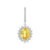 5.09CT DIAMOND & AAA YELLOW SAPPHIRE 18K WHITE GOLD OVAL & ROUND FLOWER EARRINGS