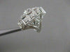 ANTIQUE .45CT OLD MINE DIAMOND PLATINUM 3 STONE FILIGREE ENGAGEMENT RING #20968