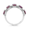 1.61CT DIAMOND & AAA PINK SAPPHIRE 14KT WHITE GOLD OVAL & ROUND ANNIVERSARY RING