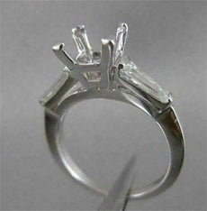 ANTIQUE .40CT DIAMOND SOLITAIRE 14KT W GOLD ENGAGEMENT SEMI MOUNT RING #19967
