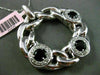 ESTATE LARGE .45CT DIAMOND & ONYX 14KT WHTIE GOLD 3D CIRCLE OF LIFE HALO PENDANT