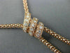 LARGE .30CT DIAMOND & WHITE PINK SOUTH SEA PEARL 18KT ROSE GOLD LARIAT NECKLACE