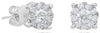 ESTATE .37CT DIAMOND 14KT WHITE GOLD 3D ROUND CLASSIC HALO FLOWER STUD EARRINGS