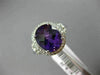 ESTATE LARGE 3.53CT DIAMOND & AMETHYST 14KT WHITE GOLD 3D HALO ENGAGEMENT RING