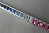 ESTATE 11.26CT MULTI COLOR SAPPHIRE 14K WHITE GOLD 3D GRADUATING TENNIS BRACELET