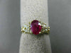 ESTATE 1.23CT DIAMOND & AAA RUBY 14KT YELLOW GOLD 3D OVAL ENGAGEMENT RING #2451