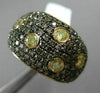 ESTATE 1.88CT YELLOW & CHOCOLATE FANCY DIAMOND 18KT TWO TONE GOLD MULTI ROW RING
