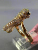 ESTATE LARGE .76CT DIAMOND & AAA TSAVSORITE 18KT ROSE GOLD HAPPY PUPPY FUN RING