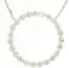.51CT DIAMOND 14KT WHITE GOLD 3D ROUND SHARED PRONG CIRCLE OF LIFE LOVE NECKLACE