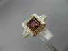 1.58CT DIAMOND & AAA SQUARE PINK TOPAZ 18KT YELLOW GOLD 3D HALO ENGAGEMENT RING