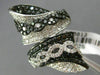 ESTATE MASSIVE 4.36CT WHITE & BLACK DIAMOND 14K WHITE GOLD 3D INFINITY LOVE RING