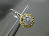 ESTATE LARGE .52CT DIAMOND 14KT WHITE & YELLOW GOLD 3D CIRCULAR CLUSTER EARRINGS