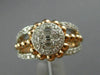 ESTATE LARGE .6CT ROUND & BAGUETTE DIAMOND 14K WHITE & ROSE GOLD FRIENDSHIP RING