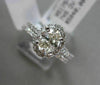 ESTATE 1.42CT DIAMOND 14KT WHITE GOLD OVAL HALO ENGAGEMENT WEDDING RING BAND SET