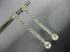 ESTATE LARGE 1.35CT DIAMOND 14K WHITE GOLD 3D TEAR DROP HANGING EARRINGS #25920