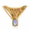 ESTATE 1.18CT DIAMOND & AAA TANZANITE 14KT YELLOW GOLD 3D ETOILE OVAL PENDANT