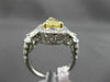 ESTATE 1.87CT FANCY YELLOW DIAMOND 18K TWO TONE GOLD 3D FILIGREE ENGAGEMENT RING