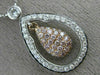 ESTATE .85CT WHITE & PINK DIAMOND 18KT WHITE & ROSE GOLD 3D TEAR DROP NECKLACE