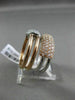 ESTATE LARGE 1.01CT DIAMOND 18K WHITE & ROSE GOLD MULTI ROW RECTANGULAR FUN RING