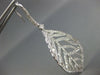 ESTATE EXTRA LARGE 3.05CT DIAMOND 18KT WHITE GOLD 3D LEAF HANGING EARRINGS
