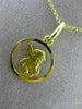 ESTATE 14KT YELLOW GOLD CIRCULAR 3D HANDCRAFTED ANGEL PENDANT & CHAIN #25016