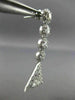 ESTATE LARGE 2.76CT ROUND & TRILLION DIAMOND 18KT WHITE GOLD 3D HANGING EARRINGS