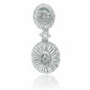 GIA CERTIFIED 7.25CT DIAMOND & AAA SAPPHIRE 18K WHITE GOLD HALO HANGING EARRINGS