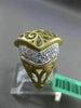 ESTATE LARGE .29CT DIAMOND 18KT TWO TONE GOLD 3D HANDCRAFTED FILIGREE MATTE RING