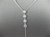 ESTATE .26CT DIAMOND 14KT WHITE GOLD 3D ELONGATED 5 STONE LARIAT LOVE NECKLACE