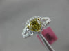 GIA 1.60CT WHITE & FANCY YELLOW DIAMOND 18KT 2 TONE GOLD 3D HALO ENGAGEMENT RING