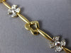 ESTATE .40CT DIAMOND 14KT WHITE & YELLOW GOLD FLOWER HEART LOVE BRACELET #1487