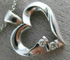 ESTATE .06CT ROUND DIAMOND 14KT WHITE GOLD CLASSIC LOVE HEART PENDANT #22984