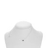 ESTATE .61CT & AAA SAPPHIRE DIAMOND 18K WHITE GOLD 3D OVAL CLASSIC HALO NECKLACE