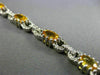 ESTATE 7.10CT DIAMOND & YELLOW SAPPHIRE 14KT WHITE GOLD 3D LOVE TENNIS BRACELET