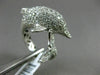 ESTATE 1.82CT DIAMOND 14KT WHITE GOLD 3D HANDCRAFTED HAPPY DOLPHIN FUN RING