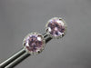 ESTATE 2.1CT DIAMOND & AAA PINK QUARTZ 14K WHITE GOLD HALO MARTINI STUD EARRINGS