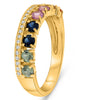 .96CT DIAMOND & AAA MULTI COLOR SAPPHIRE 14KT YELLOW GOLD ROUND RAINBOW FUN RING