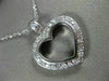 ESTATE LARGE .75CT DIAMOND 18KT WHITE GOLD 3D CLASSIC OPEN HEART PENDANT #12129