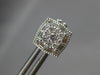 .90CT DIAMOND 14KT WHITE GOLD 3D ROUND & BAGUETTE SQUARE FILIGREE STUD EARRINGS